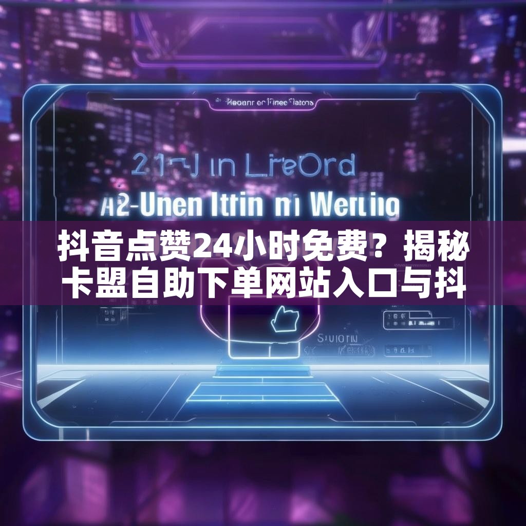 抖音点赞24小时免费？揭秘卡盟自助下单网站入口与抖音点赞软件！