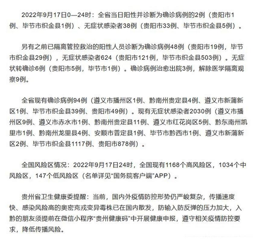 贵州省疫情最新消息，现在有多少例了？