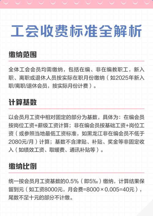 工会会费收取标准 2024年最新缴费规定