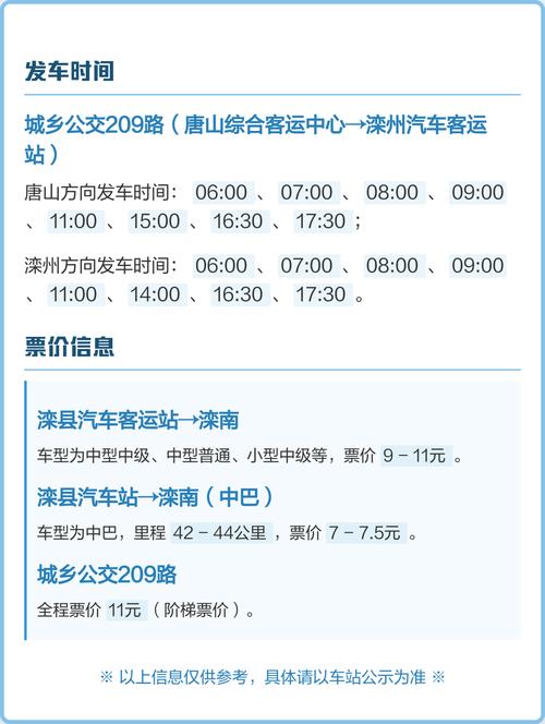 滦县去唐山的交通方式及票价等相关信息汇总