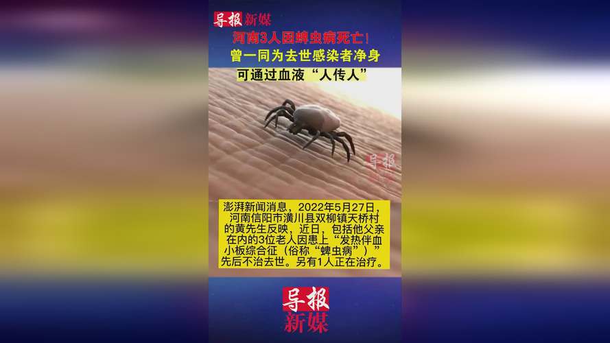 河南信阳蜱虫病疫情致4人伤亡，接触同一死者染病